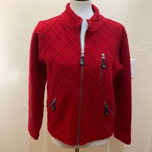 Eir Jacket 100% Wool Small Zip Up Unique Style and Pattern